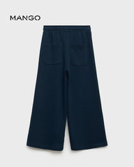 MANGO NAVY PRINTED TROUSER WITH SIDE STRIPE 17063288