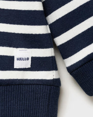 MANGO NAVY STRIPED COTTON BLEND SWEATSHIRT 17044071