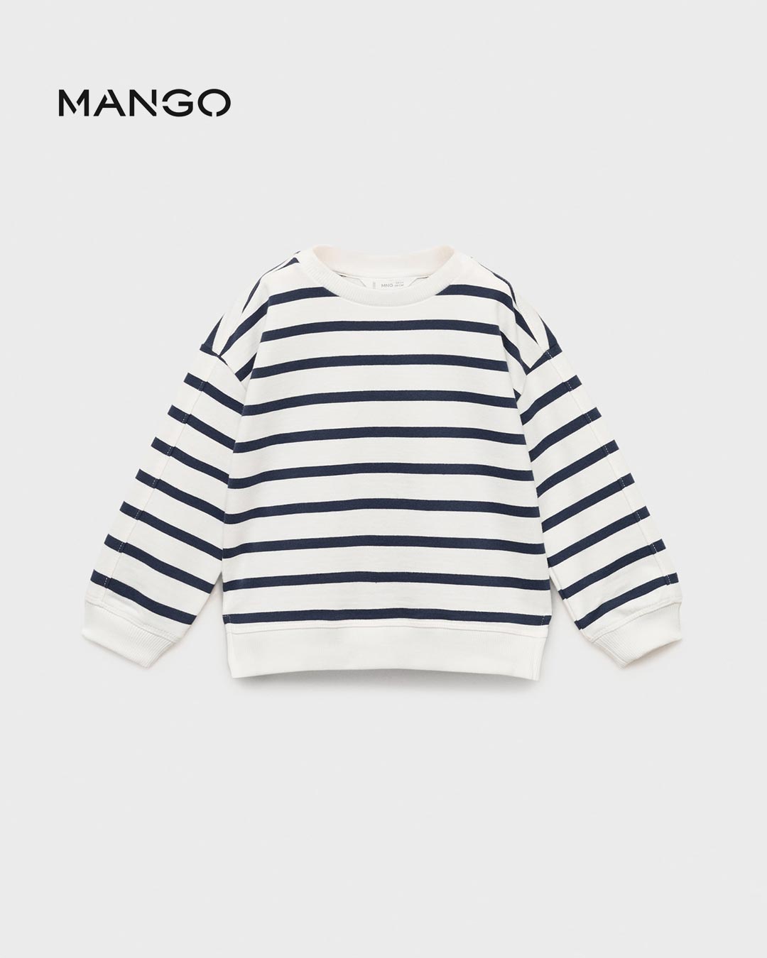 MANGO NAVY STRIPED COTTON BLEND SWEATSHIRT 87055962 –