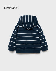 MANGO NAVY STRIPED HOODED SWEATSHIRT 17003301