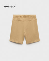 MANGO OCHRE COTTON SHORTS WITH DRAWSTRINGS 87055143