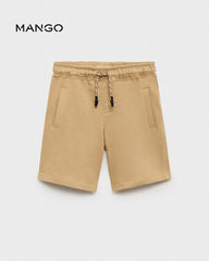 MANGO OCHRE COTTON SHORTS WITH DRAWSTRINGS 87055143