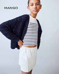 MANGO OFF WHIE COTTON SKORT