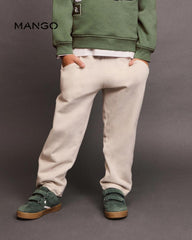 MANGO OFF WHITE COTTON DRAWSTRING JOGGER TROUSER 17075153