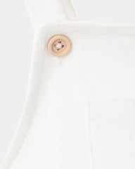 MANGO OFF WHITE COTTON DUNGAREE WITH POCKET
