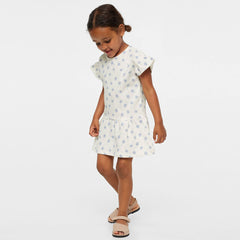 MANGO OFF WHITE COTTON PRINTED DRESS