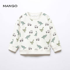 MANGO OFF WHITE COTTON PRINTED SWEATSHIRT 4397