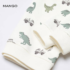 MANGO OFF WHITE COTTON PRINTED SWEATSHIRT 4397