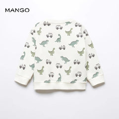 MANGO OFF WHITE COTTON PRINTED SWEATSHIRT 4397
