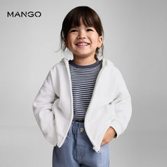 MANGO OFF WHITE DINAB ZIP HOODIE 77094768