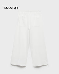 MANGO OFF WHITE ELASTIC WAIST TROUSER 8798263
