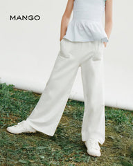 MANGO OFF WHITE ELASTIC WAIST TROUSER 8798263