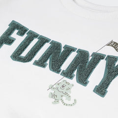 MANGO OFF WHITE FUNNY PRINTED TEXTURED SWEATSHIRT 47052522