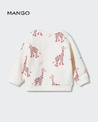 MANGO OFF WHITE GIARAFFE PRINT SWEATSHIRT 47052001