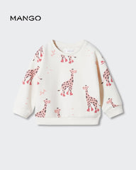 MANGO OFF WHITE GIARAFFE PRINT SWEATSHIRT 47052001