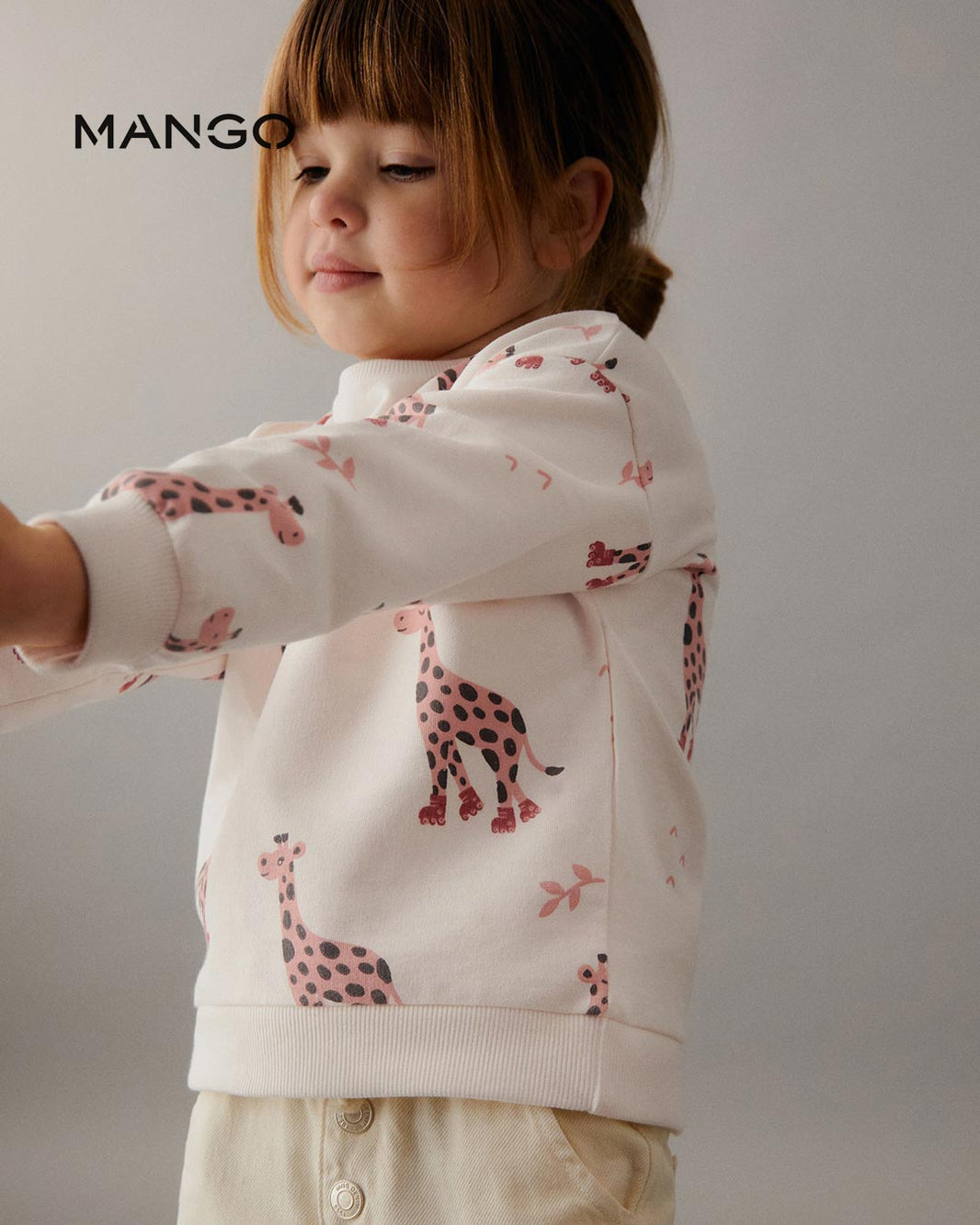 MANGO OFF WHITE GIARAFFE PRINT SWEATSHIRT 47052001