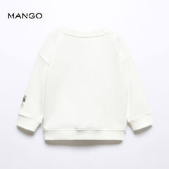 MANGO OFF WHITE POLE POSITION COTTON SWEATSHIRT