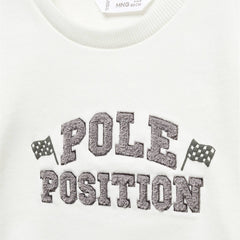 MANGO OFF WHITE POLE POSITION COTTON SWEATSHIRT