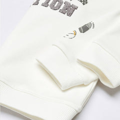 MANGO OFF WHITE POLE POSITION COTTON SWEATSHIRT