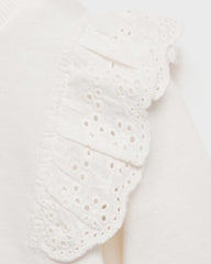 MANGO OFF WHITE RUFFLED SLEEVE SWEATSHIRT 87031054