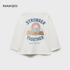 MANGO OFF WHITE STRONGER TOGETHER T-SHIRT