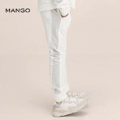 MANGO OFF WHITE TRIMS JOGGER TROUSER 27030773