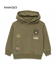 MANGO OLIVE ADVENTURE PATCH HOODIE