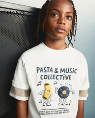 MANGO OOFF WHITE PASA & MUSIC COTTON BLEND T-SHIRT 27094410