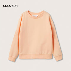 MANGO ORANGE PLAIN COTTON SWEATSHIRT