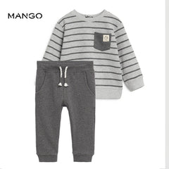 MANGO PACK OF STRIPED ORGANIC COTTON SWEATSHIRT AND TROUSER