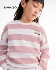 MANGO PINK STRIPED DREAMER SWEATSHIRT 17023293