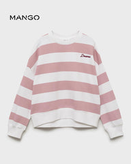 MANGO PINK STRIPED DREAMER SWEATSHIRT 17023293