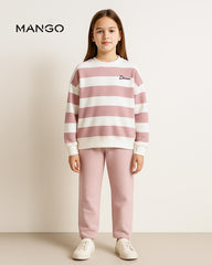 MANGO PINK STRIPED DREAMER SWEATSHIRT 2 PCS SET