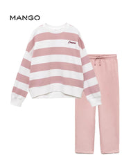 MANGO PINK STRIPED DREAMER SWEATSHIRT 2 PCS SET