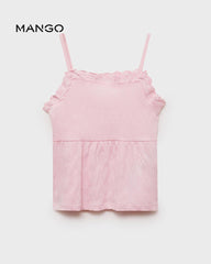 MANGO PINK TOP WITH SWISS EMBROIDERY DETAIL TOP