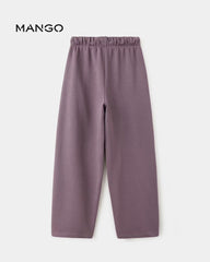 MANGO PURPLE COTTON JOGGER STYLE TROUSER 37004435