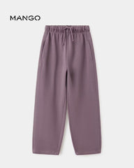MANGO PURPLE COTTON JOGGER STYLE TROUSER 37004435