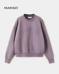 MANGO PURPLE RELAXED FIT SWEATSHIRT