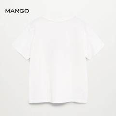 MANGO ROCK&ROLL PRINTED WHITE TSHIRT