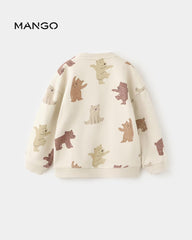 MANGO SAND BEAR PRINT SWEATSHIRT