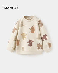 MANGO SAND BEAR PRINT SWEATSHIRT