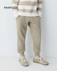 MANGO SAND COTTON JOGGERS WITH ELASTIC WAIST 27083278