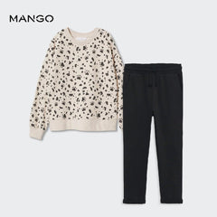 MANGO SAND PAW PATTERNED SWEATSHIRT 2 PCS SET