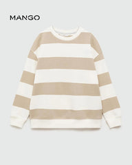 MANGO SAND STRIPED SWEATSHIRT 77042922