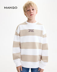 MANGO SAND STRIPED WHEN WE SHARE PRINTED SWEATSHIRT