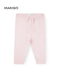MANGO SOFT PINK RIBBED COTTON LEGGING