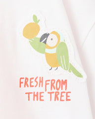 MANGO WHITE LEMON SEA SON SHORT SLEEVE T-SHIRT