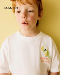 MANGO WHITE LEMON SEA SON SHORT SLEEVE T-SHIRT
