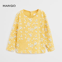 MANGO YELLOW FLORAL PRINT T SHIRT