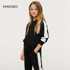 MANGO BLACK CONTRAST SLEEVE SWEATSHIRT 10776